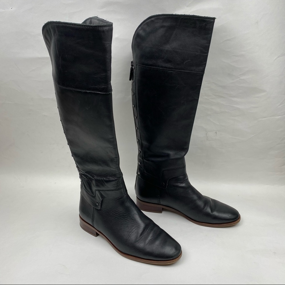 Like New-Franco Sarto Roxie Black Flat Boot Size 8